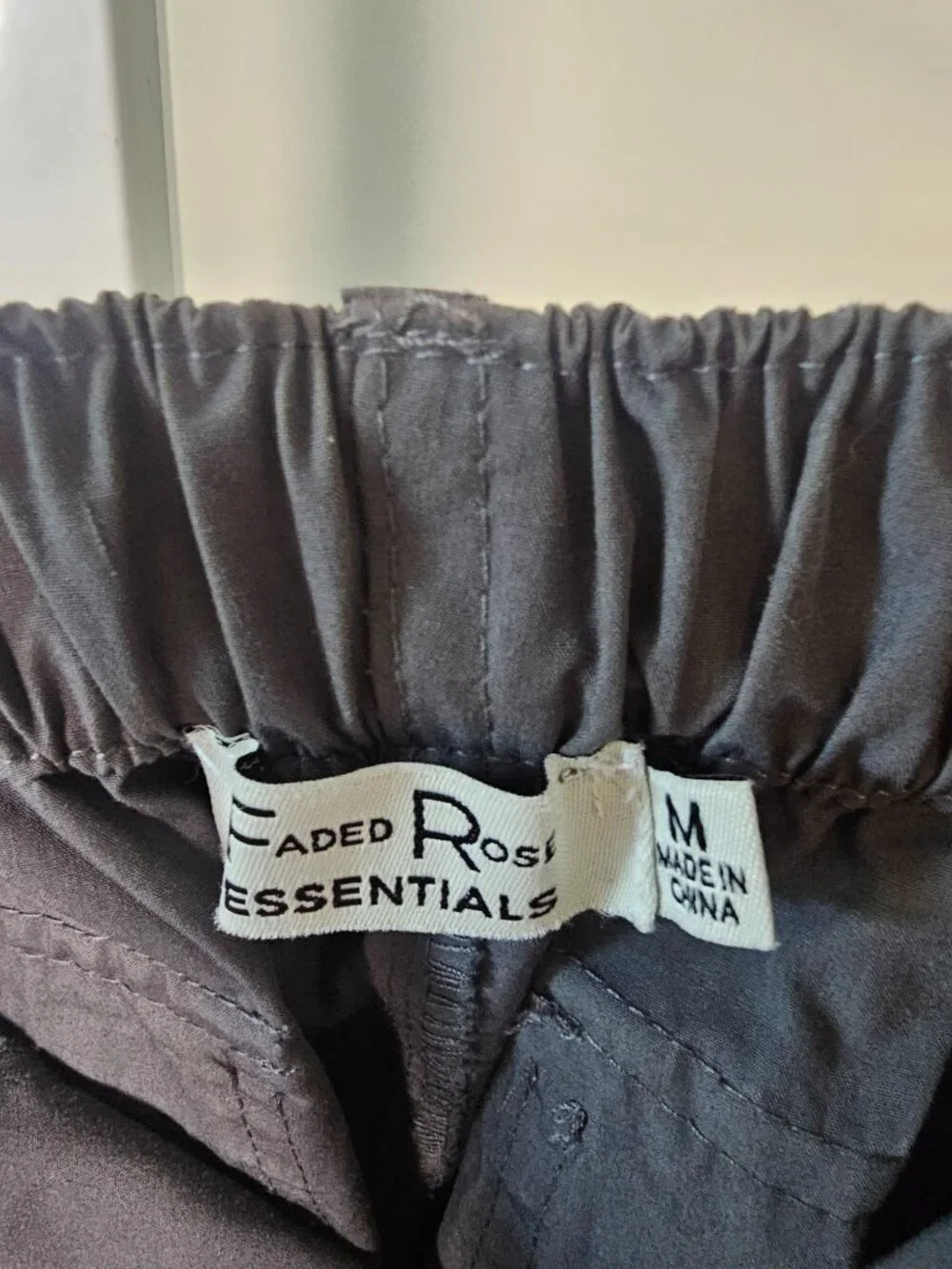 Faded Rose Parachute Caro Skater Punk Pants Gray Casual M - Picture 7 of 10